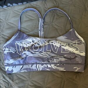 Darc Sport Gray Camouflage 'WOLVES' Racerback Sports Bra